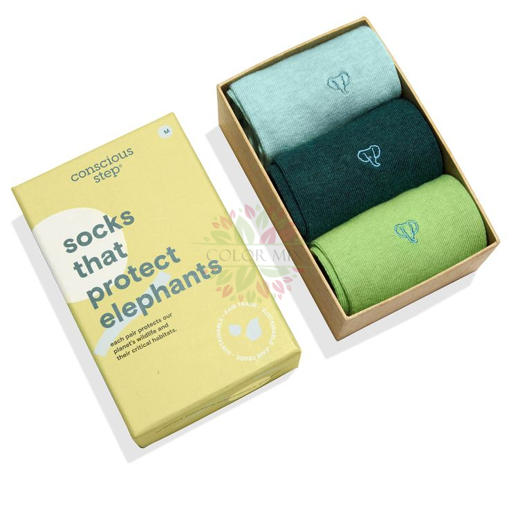 Складная коробка для упаковки носков с окном дисплея